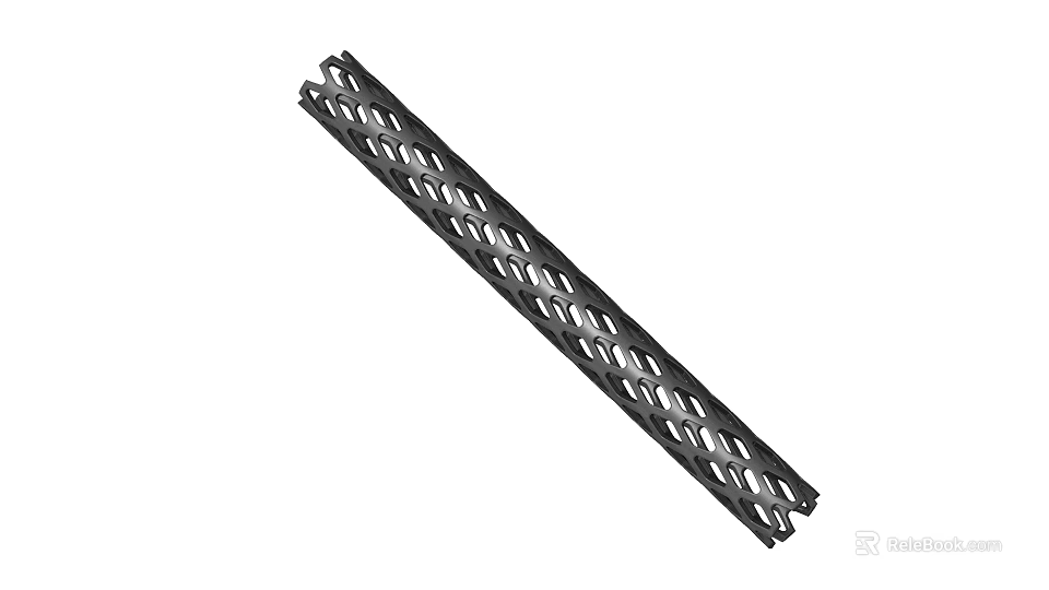 Long Strip Black Medical Device With Hollow Grid Design For Surgical Applications 3d model 