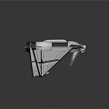 Advanced Stealth Aircraft Model With Aerodynamic White Body Black Details And Landing Gear