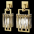 Elegant Modern Wall Sconces With Gold Metal Frame And Textured Glass Shades