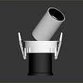 Modern White Furniture Trash Can With Tilted Lid And Black Base