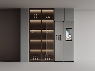 Refrigerator Cabinet Wine Cabinet Locker 3d model