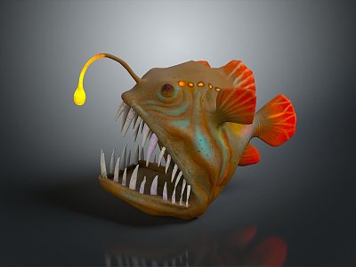 Fish Marine Animals Deep Sea Fish Angler Cartoon Fish model