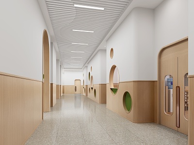 Modern aisle kindergarten aisle 3d model