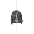 Classic Blue Denim Jacket with Button Front and Casual Style Design 3d model