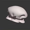 White Beret Hat Featuring Gray Bow Decoration for Stylish Fashion Look