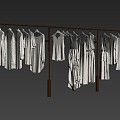 Light Luxury Golden Clothing Display Stand 3d model