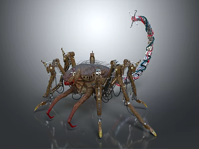 Mechanical Scorpion Robot With Multiple Legs And Intricate Mechanical Structure 3d model
