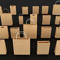 Daily Necessities Kraft Paper Bags in Various Sizes With and Without Handles for Home Use