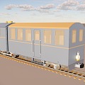 Narrow gauge steam rail car train steam car 3d model