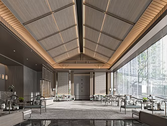 New Chinese Reception Area Sales Office 3d model