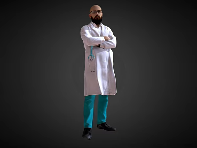 Modern man male doctor 3d model