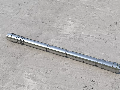 Industrial Silver Metal Cylinder Featuring Circular Grooves And Smooth Surface Finish 3d model