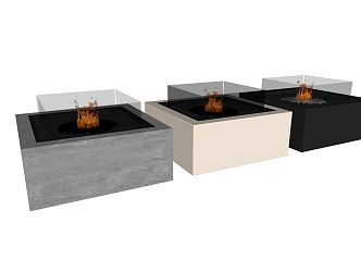 modern stove fireplace 3d model