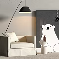 Quiet single sofa side several floor lamp enamel cup 3d model