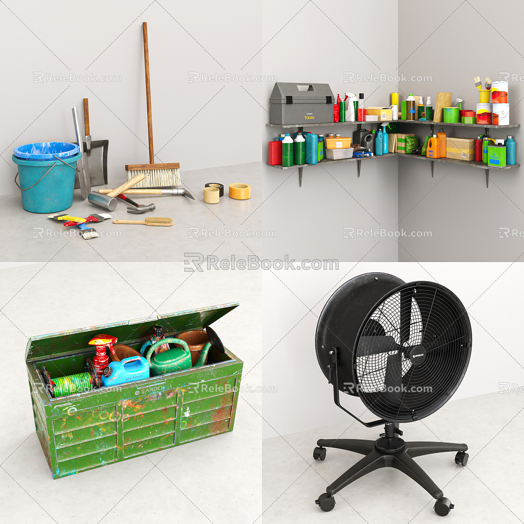 Modern tool workshop gardening equipment 3d model