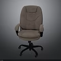 Light Pink Office Chair With Velvet Fabric Armrests And Swivel Base