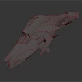 Futuristic Grey Sci Fi Spaceship Model With Detailed Mechanical Structure And Armored Surface 3d model