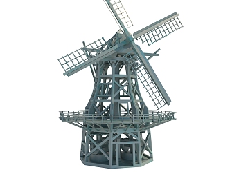 Style wrought iron windmill 3d model