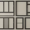 Modern Black Frame Window Designs With Various Panel Styles And Sizes 3d model