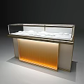 Modern Jewelry Store Glass Display Case With Illuminated Base And Elegant Design