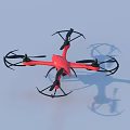 Red Four Propeller Drone With Black Frame For Daily Household Use Gadget