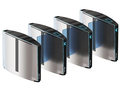 Four Sleek Commercial Turnstile Equipment With Stainless Steel Design And Security Features 3d model