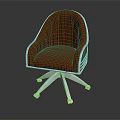 Red Padded Office Chair With Chrome Armrests And Swivel Metal Wheel Base