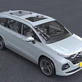 White Hyundai MPV Car With Modern Front Grille And Sleek Body Design