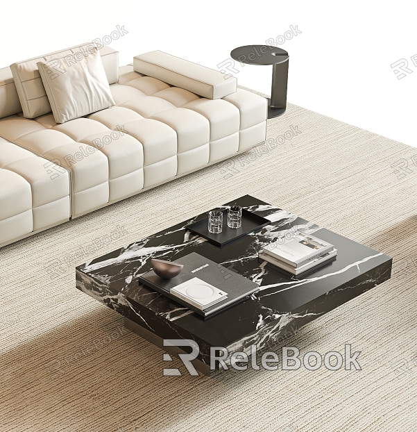 Modern marble coffee table model