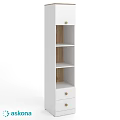 White Storage Cabinet with Wooden Shelves and Drawers for Home Organization