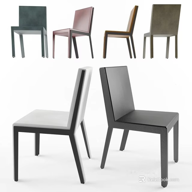 Modern Dining Chairs With Minimalist Design And Multiple Color Options For Home Decor 3d model 