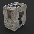 Old Residential Building Brick Structure With Weathered Surface And Vent Openings