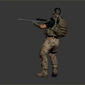 3D Male Character Design With Tactical Vest And Headphones In Action Pose