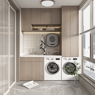 Home Furnishing balcony washing machine cabinet 3d model