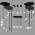 Modern Crystal Chandeliers With Multiple Hanging Pendant Lighting Designs 3d model