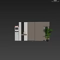 Modern White Shoe Cabinet With Sleek Design Storage Space Clothing Hanging Area And Green Plant