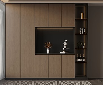 Italian Minimalist Wine Cabinet 3d model