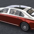 Luxury Sedan Two Tone White Red Exterior Black Roof Beige Leather Interior Multi Spoke Wheels
