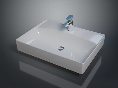 Fresh Food Preparation In Modern Kitchen With White Sink And Faucet 3d model