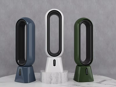 Modern Bladeless Air Cooler Fans In Blue White Green Colors For Home Decor 3d model