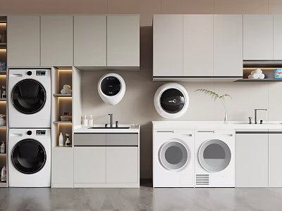 Modern washing machine cabinet washing machine 3d model