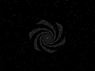 Stunning Spiral Galaxy Formed by Stars in Dark Cosmic Sky 3d model