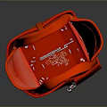 Red Handbag With Double Handles Front Lock And Structured Design For Daily Use 3d model