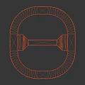 Detailed Gray Circular 3D Model Component Featuring Central Horizontal Bar Structure