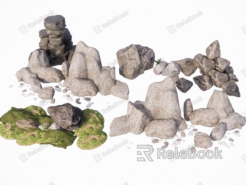 Modern landscape stone rockery landscape stone rock natural stone courtyard stone gravel pebbles model