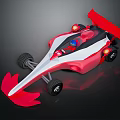 Red And White Race Car Model With Rear Wing And Cockpit Design