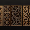 Decorative Wooden Room Dividers With Various Carved Floral And Geometric Patterns