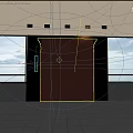 Copper Double Entrance Door With Red Frame Awning Side Lights And Windows