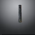 Tall Textured Plant Trunk With Natural Wood Grain On Dark Background