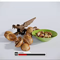 Modern Walnut Clip Food Decorative Ornaments 3d model